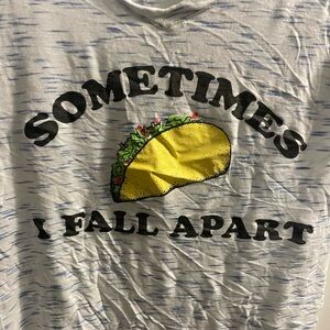 Taco graphic tshirt blue and white lightweight size small